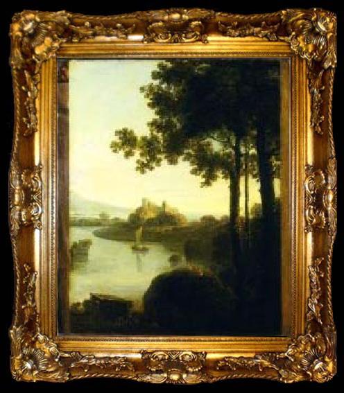 framed  Richard Wilson River Scene with Castle,, ta009-2